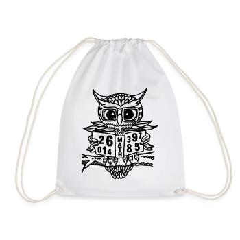 Math owl - Drawstring Bag - white - Front