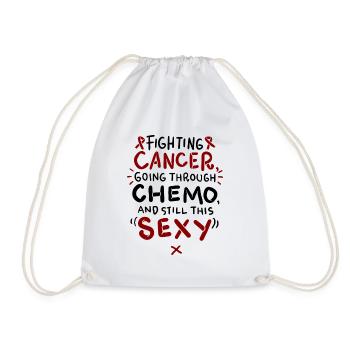 Fight Cancer Together Against Cancer Design - Drawstring Bag - white - Front