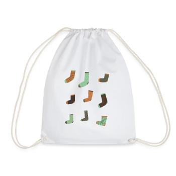 socks - Drawstring Bag - white - Front
