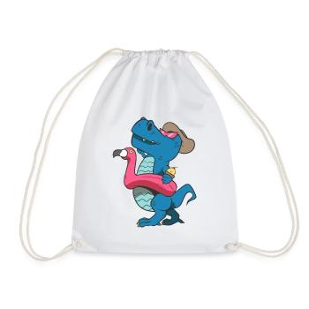Dinosaure en touriste - Sac de sport léger - blanc - Devant