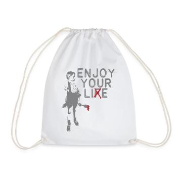 Enjoy your Life (Lie) Aufstand Wahrheit Glaube - Turnbeutel - Weiß - Vorne