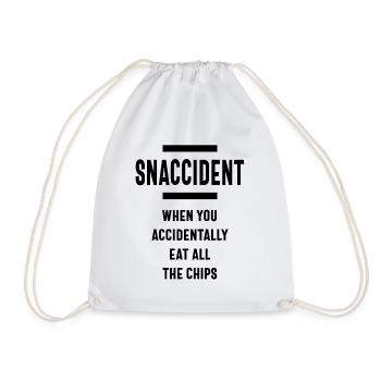 Snaccident When You Accidentally Eat All The Chips - Drawstring Bag - white - Front