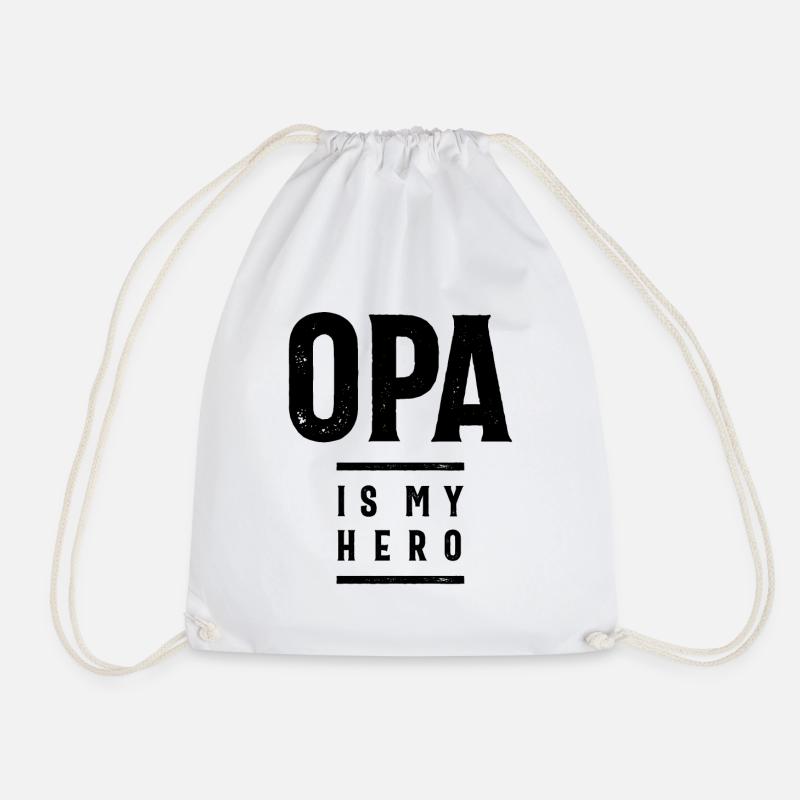 Geschenk für Opa | Opa ist mein Held | Opa Geschenk - Turnbeutel - Weiß