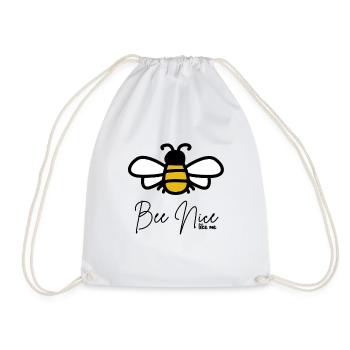 bee - Drawstring Bag - white - Front
