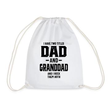 J'ai deux titres Papa et grand-père Grand-père drôle - Sac de sport léger - blanc - Devant