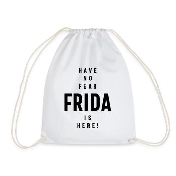 Frida Personalized Name Birthday Gift - Drawstring Bag - white - Front