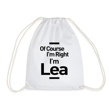 Lea Personalized Name Birthday Gift - Drawstring Bag - white - Front