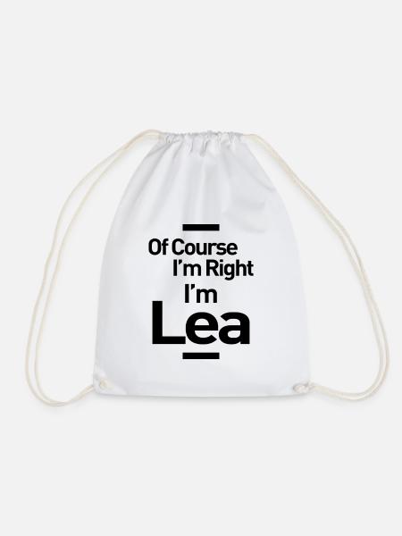 Lea personalisierter Name Geburtstagsgeschenk - Turnbeutel - Weiß