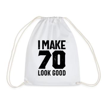70 Jahre altes Geschenk | 70. Geburtstagsgeschenkideen - Turnbeutel - Weiß - Vorne