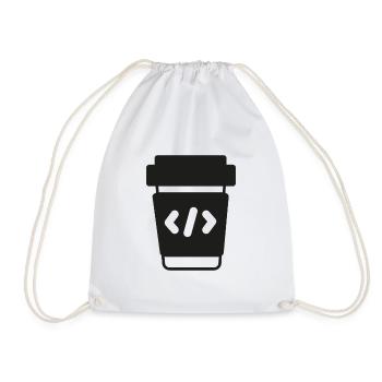 Programmer Coder Coding Coffee - Drawstring Bag - white - Front