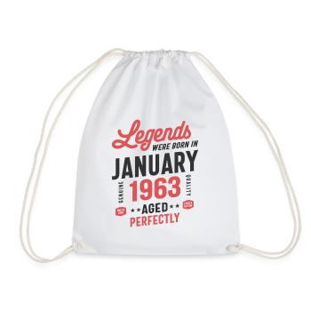 Legends Were Born In January 1963 Birthday Gift - Drawstring Bag - white - Front