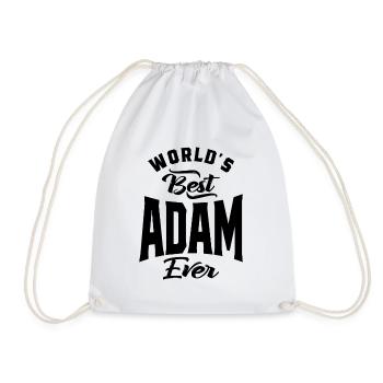 Adam Personalized Name Birthday Gift - Drawstring Bag - white - Front