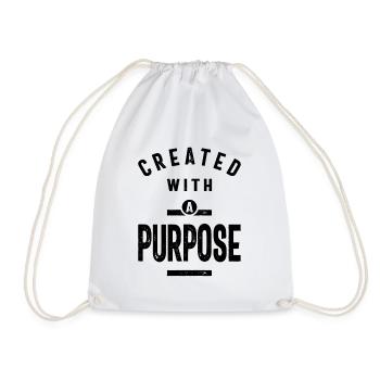 Created With a Purpose - Christliches Geschenk - Turnbeutel - Weiß - Vorne