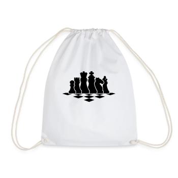 Schachfiguren mit Brett - Tolles Chess Design - Turnbeutel - Weiß - Vorne