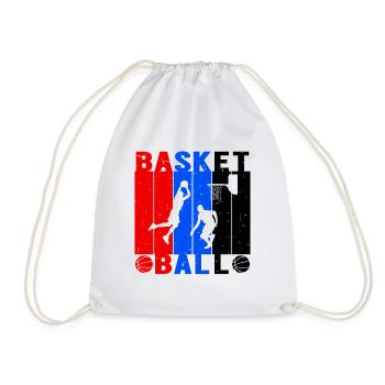 Basketball Players Jump Throw - Drawstring Bag - white - Front