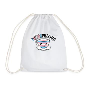 Transgender Cappuccino Trans Flagge Kaffee - Turnbeutel - Weiß - Vorne