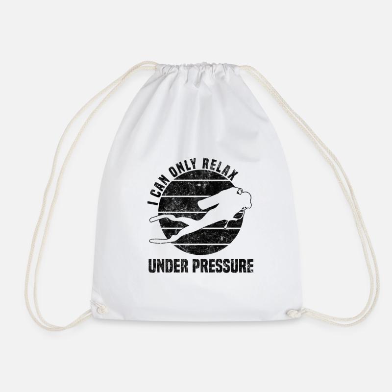 I can only relax under pressure - Tauchen - Diving - Turnbeutel - Weiß