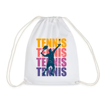 Tennisspieler Tennis Logo Vintage Sportler - Turnbeutel - Weiß - Vorne