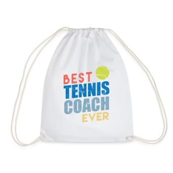 Tennisspruch Tennisspieler Tennistrainer Spaß - Turnbeutel - Weiß - Vorne