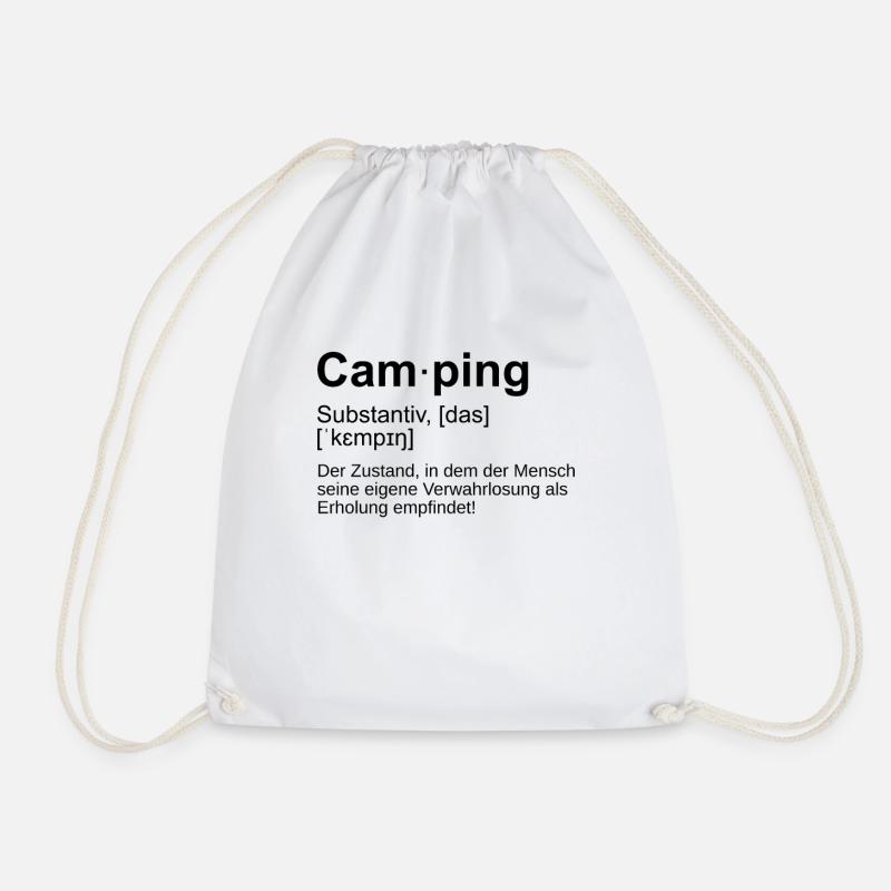 Tolles Camping Design - Geschenkidee - Definition - Turnbeutel - Weiß