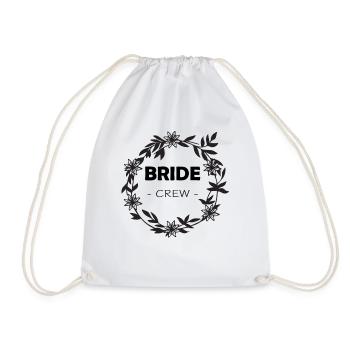 Bride Crew JGA Team Bride Flower Wreath - Drawstring Bag - white - Front