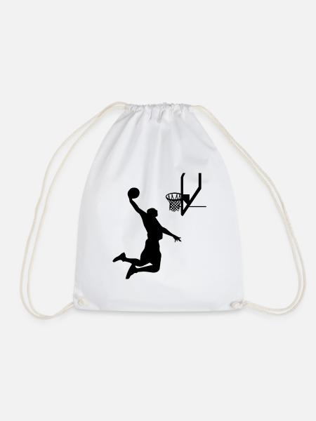 Basketball Basketballspieler Sprung Slamdunk Korb - Turnbeutel - Weiß