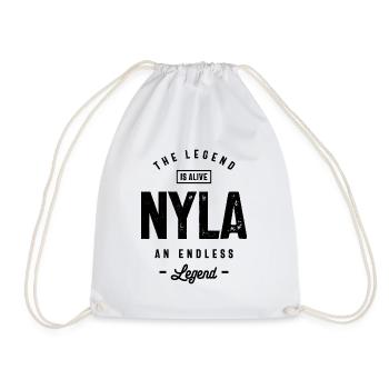 Nyla Nom personnalisé Cadeau d’anniversaire - Sac de sport léger - blanc - Devant