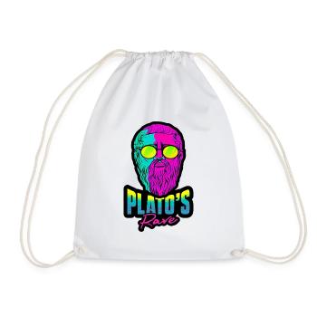 Philosophy Plato Philosophy Student Raver - Drawstring Bag - white - Front