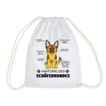 Anatomie des Schäferhundes - Turnbeutel - Weiß - Vorne