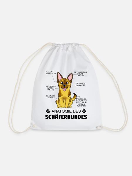Anatomie des Schäferhundes - Turnbeutel - Weiß