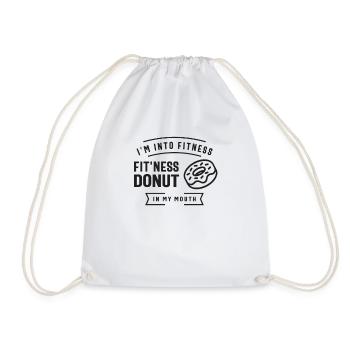 Ich stehe auf Fitness Fit'ness Donut In My Mouth - Turnbeutel - Weiß - Vorne