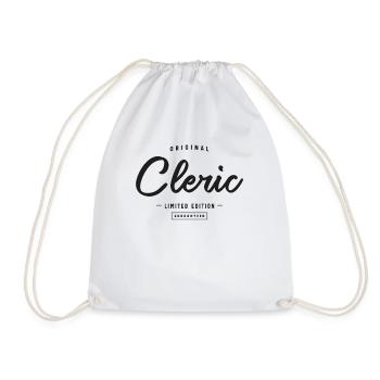 Cleric Funny Job Title Profession Birthday Worker - Drawstring Bag - white - Front