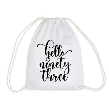 Hello Ninety Three Cute 93 Years Old Birthday - Drawstring Bag - white - Front