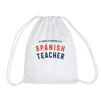 Spanish Teacher Job Occupation Birthday Worker - Drawstring Bag - white - Front