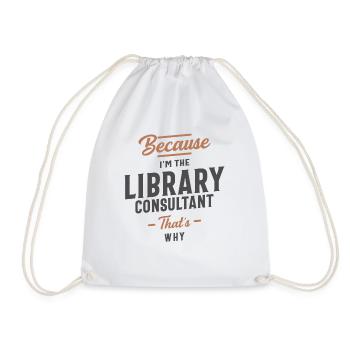 Library Consultant Job Occupation - Drawstring Bag - white - Front