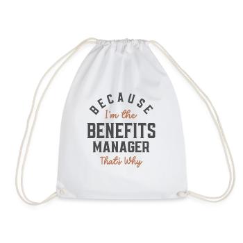 Benefits Manager Job Occupation - Drawstring Bag - white - Front