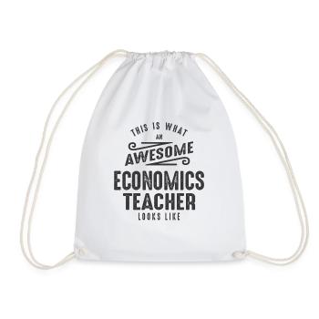 Funny Awesome Economics Teacher Job Occupation - Drawstring Bag - white - Front
