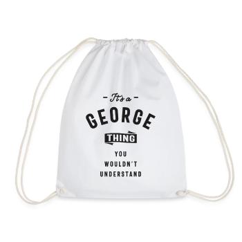 It's a George Thing Personalized Name - Drawstring Bag - white - Front