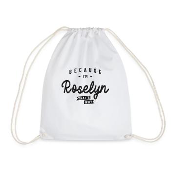 Because I'm Roselyn That's Why Personalized Name - Drawstring Bag - white - Front