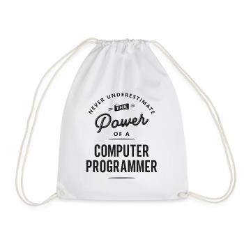 Computer Programmer Funny Job Title - Drawstring Bag - white - Front