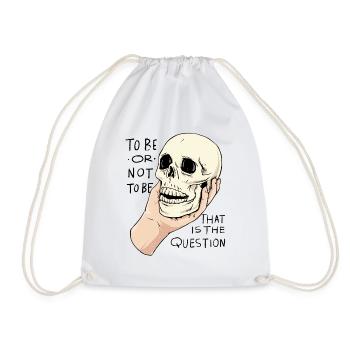 Hamlet Quote "To be or not to be" design - Drawstring Bag - white - Front