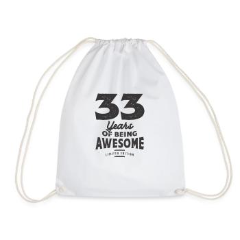 33 Jahre Awesome 33. Geburtstag - Turnbeutel - Weiß - Vorne