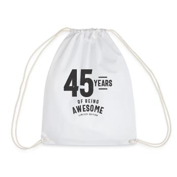 45 Jahre Awesome 45. Geburtstag - Turnbeutel - Weiß - Vorne