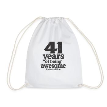 41 Jahre Awesome 41. Geburtstag - Turnbeutel - Weiß - Vorne