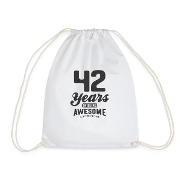 42 Jahre Awesome 42. Geburtstag - Turnbeutel - Weiß - Vorne