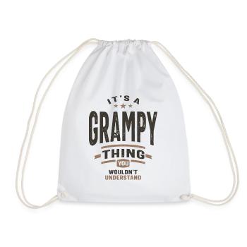 Mens It's a Grampy Thing Funny Dad Grandpa - Drawstring Bag - white - Front