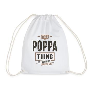 Mens It's a Poppa Thing Funny Dad Grandpa - Drawstring Bag - white - Front