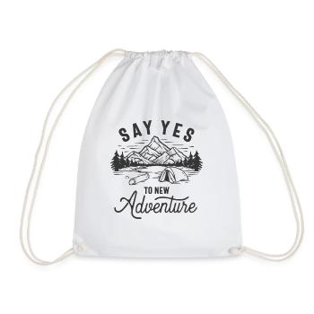 Say Yes To New Adventure Camper Hiker - Drawstring Bag - white - Front