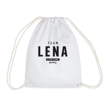 Team Lena Lifetime Member Personalized Name - Drawstring Bag - white - Front