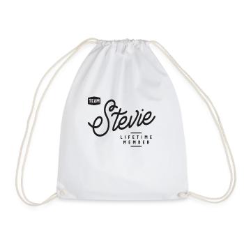 Team Stevie Lifetime Member Personalized Name - Drawstring Bag - white - Front